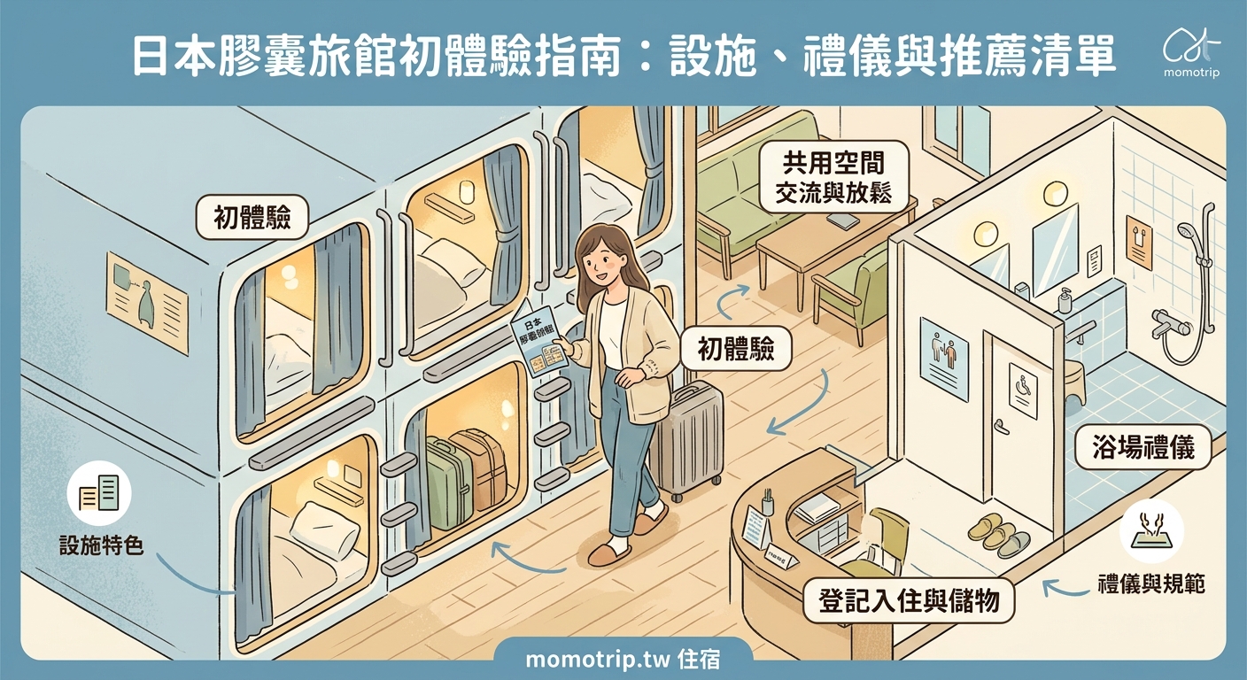 日本膠囊旅館初體驗指南：設施、禮儀與推薦清單 — image 1