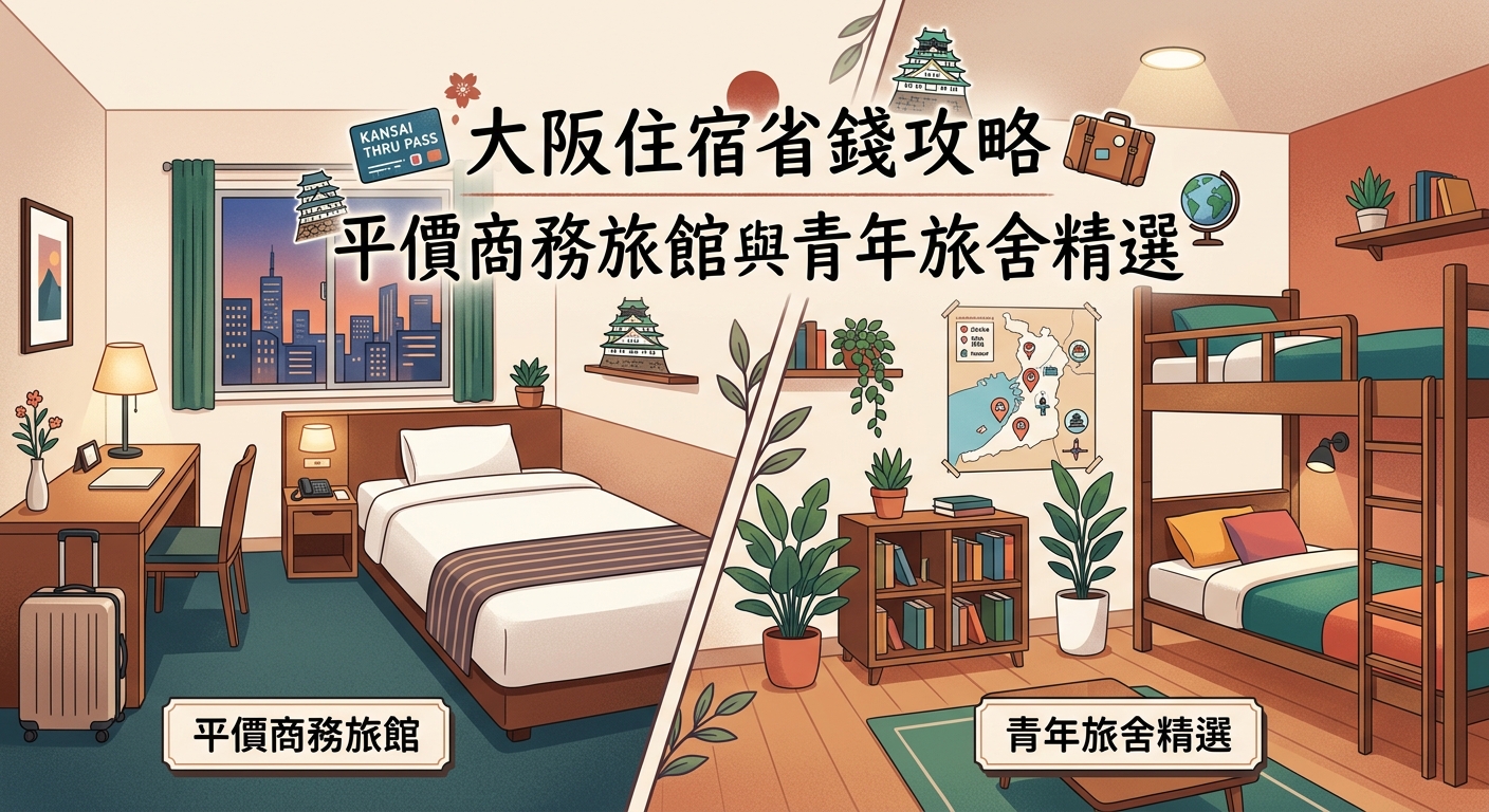大阪住宿省錢攻略:平價商務旅館與青年旅舍精選 — image 1