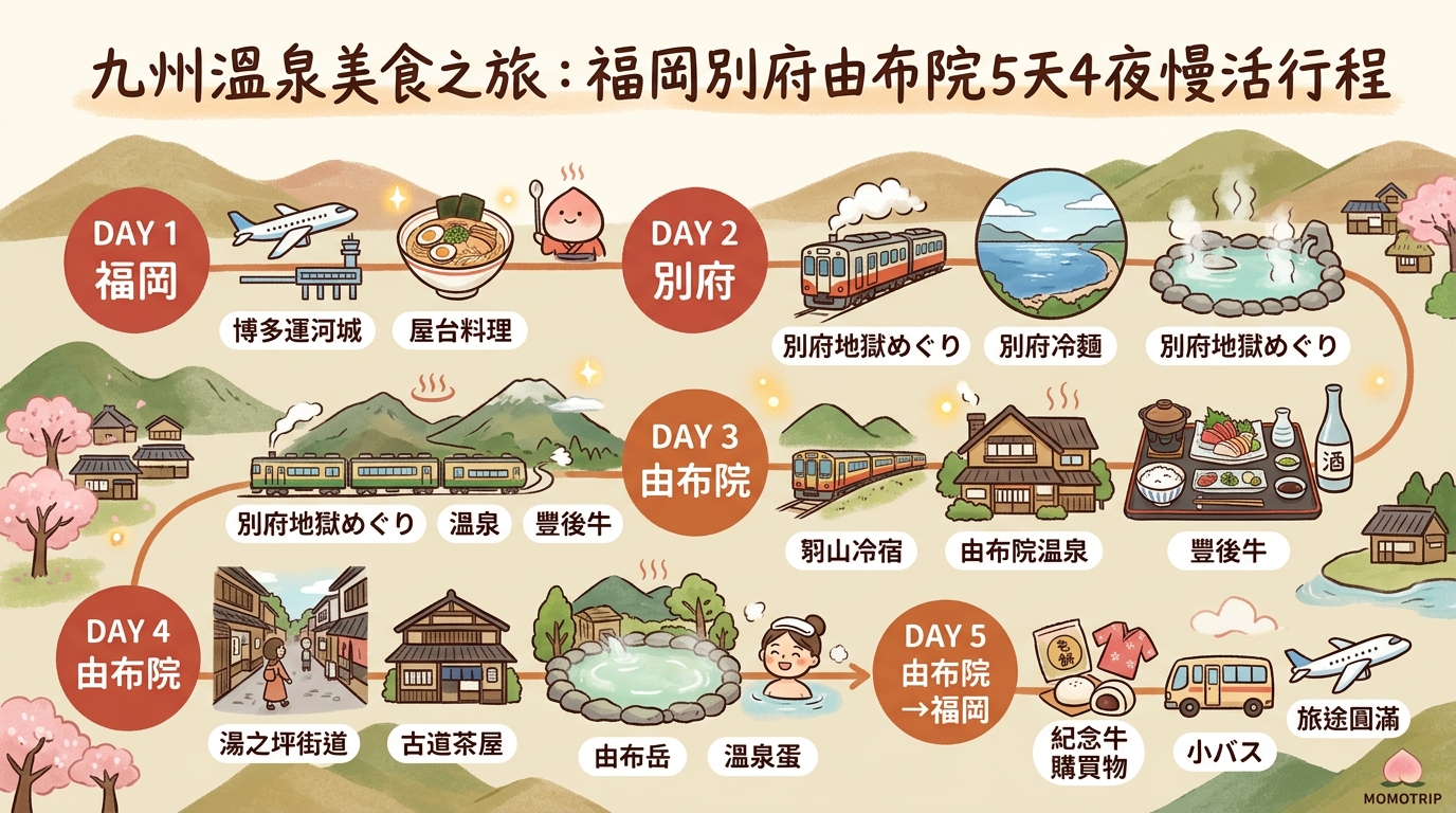 九州溫泉美食之旅:福岡別府由布院5天4夜慢活行程 — image 1
