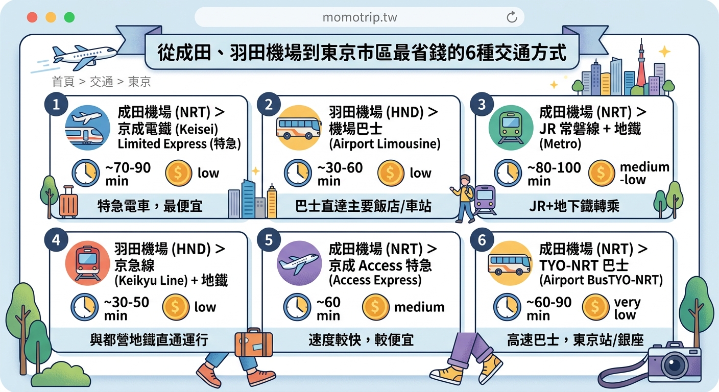 從成田、羽田機場到東京市區最省錢的6種交通方式 — image 1