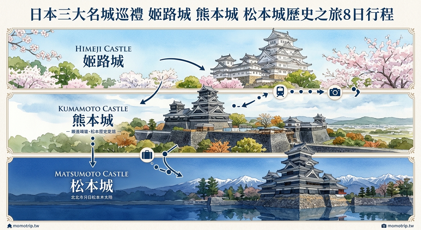 日本三大名城巡禮:姬路城、熊本城、松本城歷史之旅8日行程 — image 1
