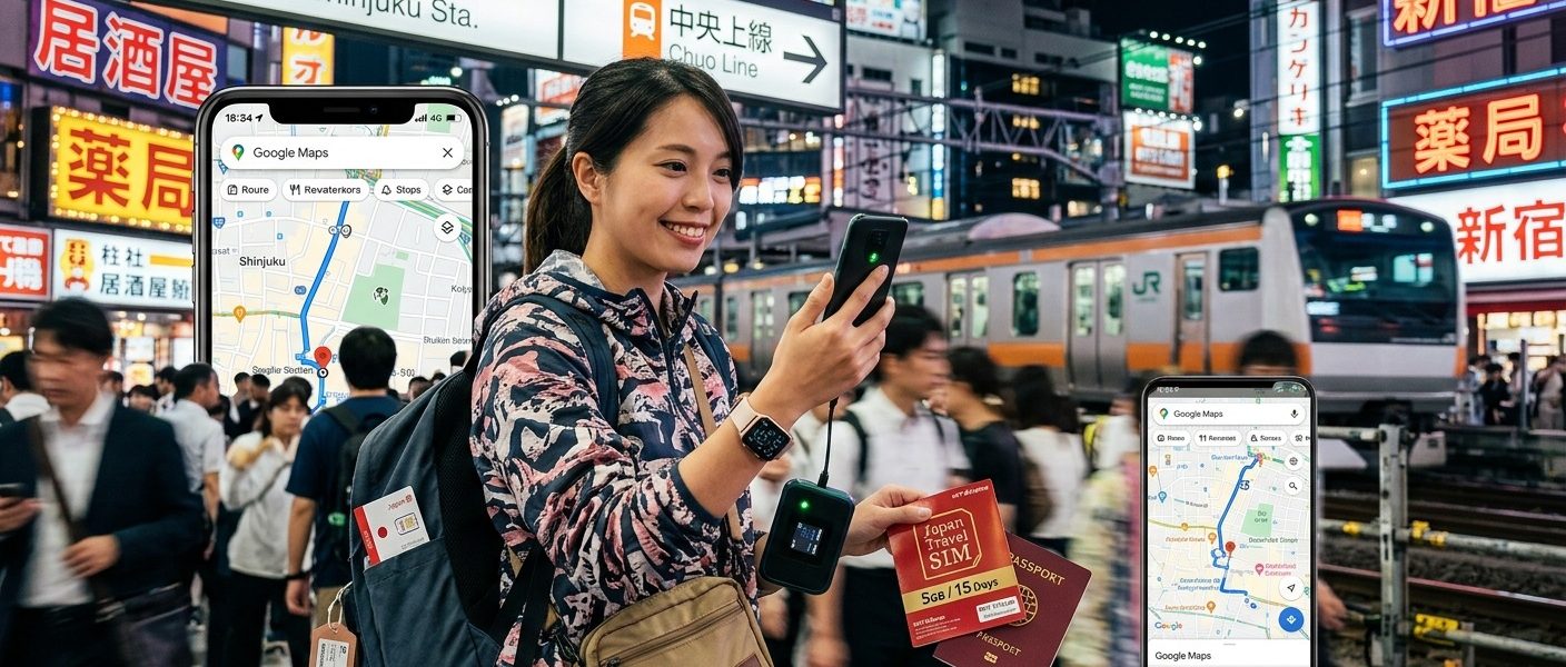 第一次去日本自由行的上網準備指南,從東京大阪跨城市行程、導航翻譯流量估算到手機相容性確認與抵達機場後的設定檢查清單